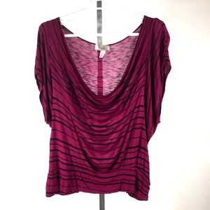 Lavish Plus Sheer Plum & Black Strip Drape